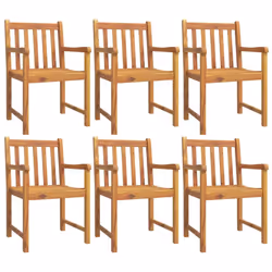 vidaXL Garden Dining Set Wooden Outdoor Table and Chair Set Solid Wood Teak - 150 cm table length/ 7 piece - Additional view 2