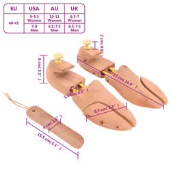 vidaXL Shoe Stretcher with Shoe Horn Boot Stretcher EU 42-43 Solid Wood Cedar - with knob, 40-41