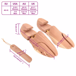 vidaXL Shoe Stretcher with Shoe Horn Boot Stretcher EU 42-43 Solid Wood Cedar - without knob, 40-41