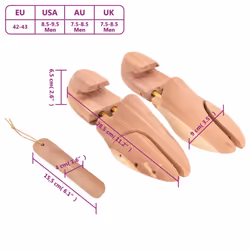 vidaXL Shoe Stretcher with Shoe Horn Boot Stretcher EU 42-43 Solid Wood Cedar - without knob, 42-43