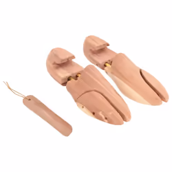 vidaXL Shoe Stretcher with Shoe Horn Boot Stretcher EU 42-43 Solid Wood Cedar - without knob, 44-45