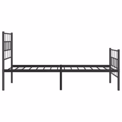 vidaXL Metal Bed Frame Bedroom Platform Bed Base Bedstead Mattress Foundation - black, 100 x 190 cm/with headboard & footboard - Additional view 5