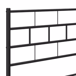 vidaXL Metal Bed Frame Bedroom Platform Bed Base Bedstead Mattress Foundation - black, 100 x 190 cm/with headboard & footboard - Additional view 7