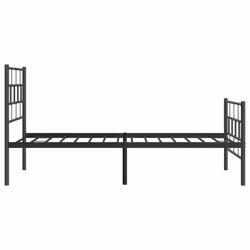 vidaXL Metal Bed Frame Bedroom Platform Bed Base Bedstead Mattress Foundation - black, 100 x 200 cm/with headboard & footboard - Additional view 5