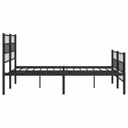 vidaXL Metal Bed Frame Bedroom Platform Bed Base Bedstead Mattress Foundation - black, 120 x 190 cm/with headboard & footboard - Additional view 5