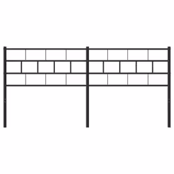 vidaXL Metal Headboard Home Tall Headboard Bed Header Bedroom Bed Headboard - black, 160 cm - Additional view 2