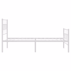vidaXL Metal Bed Frame Bed Base with Headboard and Footboard White 107x203 cm - with headboard & footboard, 100 x 190 cm - Additional view 5