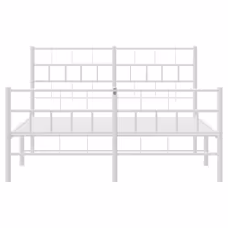 vidaXL Metal Bed Frame Bed Base with Headboard and Footboard White 107x203 cm - with headboard & footboard, 120 x 200 cm - Additional view 4