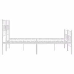 vidaXL Metal Bed Frame Bed Base with Headboard and Footboard White 107x203 cm - with headboard & footboard, 120 x 200 cm - Additional view 5