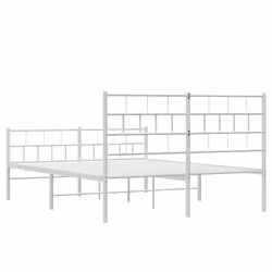 vidaXL Metal Bed Frame Bed Base with Headboard and Footboard White 107x203 cm - with headboard & footboard, 135 x 190 cm - Additional view 6
