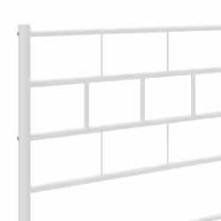vidaXL Metal Bed Frame Bed Base with Headboard and Footboard White 107x203 cm - with headboard & footboard, 135 x 190 cm - Additional view 7