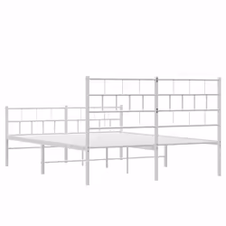 vidaXL Metal Bed Frame Bed Base with Headboard and Footboard White 107x203 cm - with headboard & footboard, 140 x 190 cm - Additional view 6