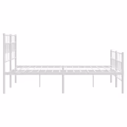 vidaXL Metal Bed Frame Bed Base with Headboard and Footboard White 107x203 cm - with headboard & footboard, 140 x 200 cm - Additional view 5