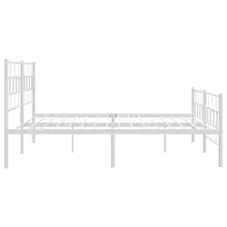 vidaXL Metal Bed Frame Bed Base with Headboard and Footboard White 107x203 cm - with headboard & footboard, 183 x 213 cm - Additional view 5