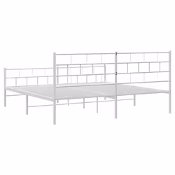 vidaXL Metal Bed Frame Bed Base with Headboard and Footboard White 107x203 cm - with headboard & footboard, 183 x 213 cm - Additional view 6