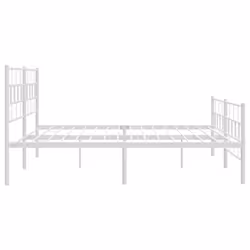 vidaXL Metal Bed Frame Bed Base with Headboard and Footboard White 107x203 cm - with headboard & footboard, 193 x 203 cm - Additional view 5