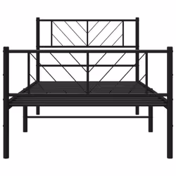 vidaXL Metal Bed Frame Bedroom Platform Bed Base Bedstead Mattress Foundation - black, 80 x 200 cm/with headboard & footboard - Additional view 4