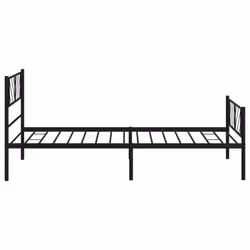 vidaXL Metal Bed Frame Bedroom Platform Bed Base Bedstead Mattress Foundation - black, 80 x 200 cm/with headboard & footboard - Additional view 5