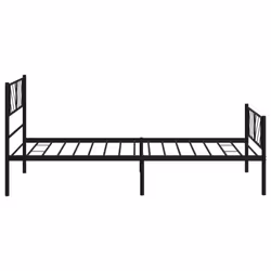 vidaXL Metal Bed Frame Bedroom Platform Bed Base Bedstead Mattress Foundation - black, 90 x 190 cm/with headboard & footboard - Additional view 5
