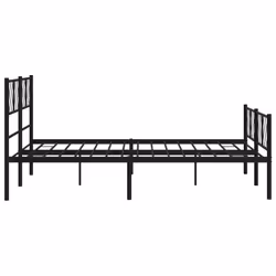 vidaXL Metal Bed Frame Bedroom Platform Bed Base Bedstead Mattress Foundation - black, 140 x 200 cm/with headboard & footboard - Additional view 5