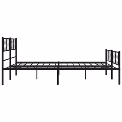 vidaXL Metal Bed Frame Bedroom Platform Bed Base Bedstead Mattress Foundation - black, 183 x 213 cm/with headboard & footboard - Additional view 5