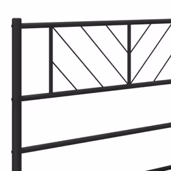 vidaXL Metal Bed Frame Bedroom Platform Bed Base Bedstead Mattress Foundation - black, 183 x 213 cm/with headboard & footboard - Additional view 7