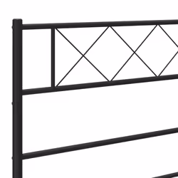 vidaXL Metal Bed Frame Bedroom Platform Bed Base Bedstead Mattress Foundation - black, 75 x 190 cm/with headboard & footboard - Additional view 7