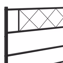 vidaXL Metal Bed Frame Bedroom Platform Bed Base Bedstead Mattress Foundation - black, 90 x 190 cm/with headboard & footboard - Additional view 7