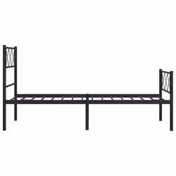 vidaXL Metal Bed Frame Bedroom Platform Bed Base Bedstead Mattress Foundation - black, 100 x 200 cm/with headboard & footboard - Additional view 5