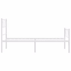 vidaXL Metal Bed Frame Bedroom Platform Bed Base Bedstead Mattress Foundation - white, 80 x 200 cm/with headboard & footboard - Additional view 5