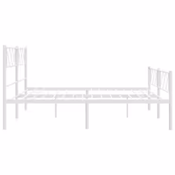 vidaXL Metal Bed Frame Bedroom Platform Bed Base Bedstead Mattress Foundation - white, 183 x 213 cm/with headboard & footboard - Additional view 5