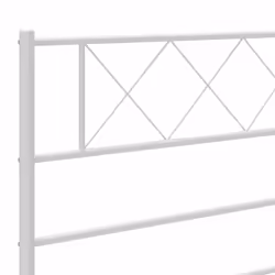 vidaXL Metal Bed Frame Bedroom Platform Bed Base Bedstead Mattress Foundation - white, 193 x 203 cm/with headboard & footboard - Additional view 7