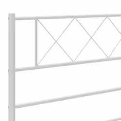 vidaXL Metal Bed Frame Bedroom Platform Bed Base Bedstead Mattress Foundation - white, 200 x 200 cm/with headboard & footboard - Additional view 7