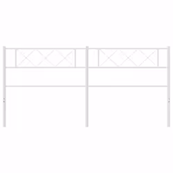 vidaXL Metal Headboard for Bedroom Tall Headboard Bed Header Bed Headboard - white, 200 cm - Additional view 2