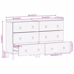 vidaXL Side Cabinets Storage Cabinet Cupboard Sideboard 2 pcs Solid Wood Mango - Additional view 9