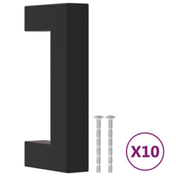vidaXL Cabinet Handles Door Handles Furniture Drawer Pull Stainless Steel - black, 64 mm/ 10 pcs