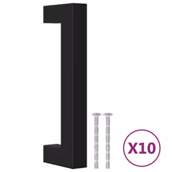 vidaXL Cabinet Handles Door Handles Furniture Drawer Pull Stainless Steel - black, 96 mm/ 10 pcs