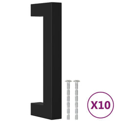 vidaXL Cabinet Handles Door Handles Furniture Drawer Pull Stainless Steel - black, 96 mm/ 10 pcs