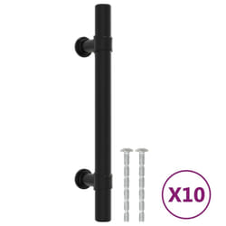 vidaXL Cabinet Handles Door Handles Furniture Drawer Pull Stainless Steel - black, 96 mm/ 10 pcs