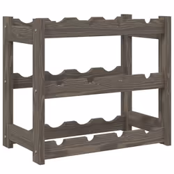 vidaXL Wine Rack Wine Shelf Bottle Holder Wine Drinking Rack Solid Wood Pine - grey, 12 bottle