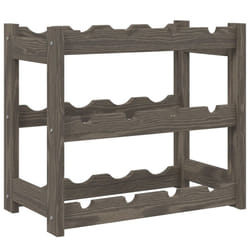 vidaXL Wine Rack Wine Shelf Bottle Holder Wine Drinking Rack Solid Wood Pine - grey, 12 bottle