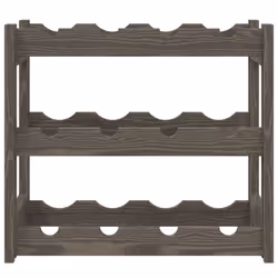 vidaXL Wine Rack Wine Shelf Bottle Holder Wine Drinking Rack Solid Wood Pine - grey, 12 bottle
