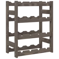 vidaXL Wine Rack Wine Shelf Bottle Holder Wine Drinking Rack Solid Wood Pine - grey, 16 bottle