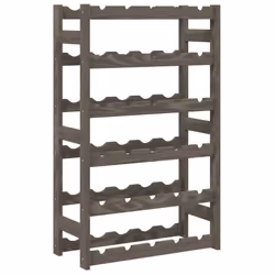 vidaXL Wine Rack Wine Shelf Bottle Holder Wine Drinking Rack Solid Wood Pine - grey, 30 bottle