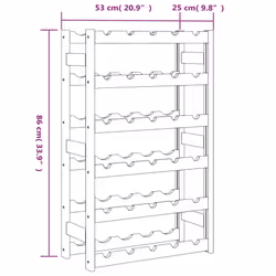 vidaXL Wine Rack Wine Shelf Bottle Holder Wine Drinking Rack Solid Wood Pine - grey, 30 bottle