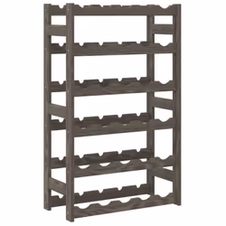 vidaXL Wine Rack Wine Shelf Bottle Holder Wine Drinking Rack Solid Wood Pine - grey, 30 bottle - Additional view 4