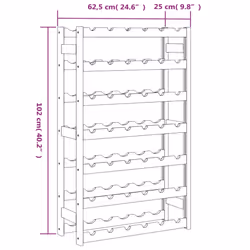 vidaXL Wine Rack Wine Shelf Bottle Holder Wine Drinking Rack Solid Wood Pine - grey, 42 bottle