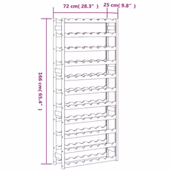 vidaXL Wine Rack Wine Shelf Bottle Holder Wine Drinking Rack Solid Wood Pine - grey, 77 bottle - Additional view 6