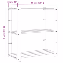 vidaXL Storage Rack Storage Units Shelf Industrial Shelving Solid Pinewood - brown, 80 x 38 x 90 cm - Additional view 3