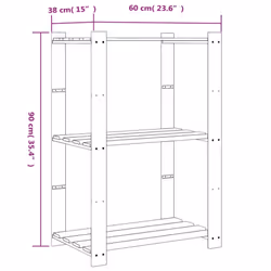vidaXL Storage Rack Storage Units Shelf Industrial Shelving Solid Pinewood - brown, 60 x 38 x 90 cm
